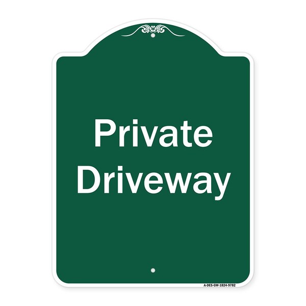 Signmission Private Driveway 3 Heavy-Gauge Aluminum Architectural Sign, 24" x 18", GW-1824-9782 A-DES-GW-1824-9782 - main
